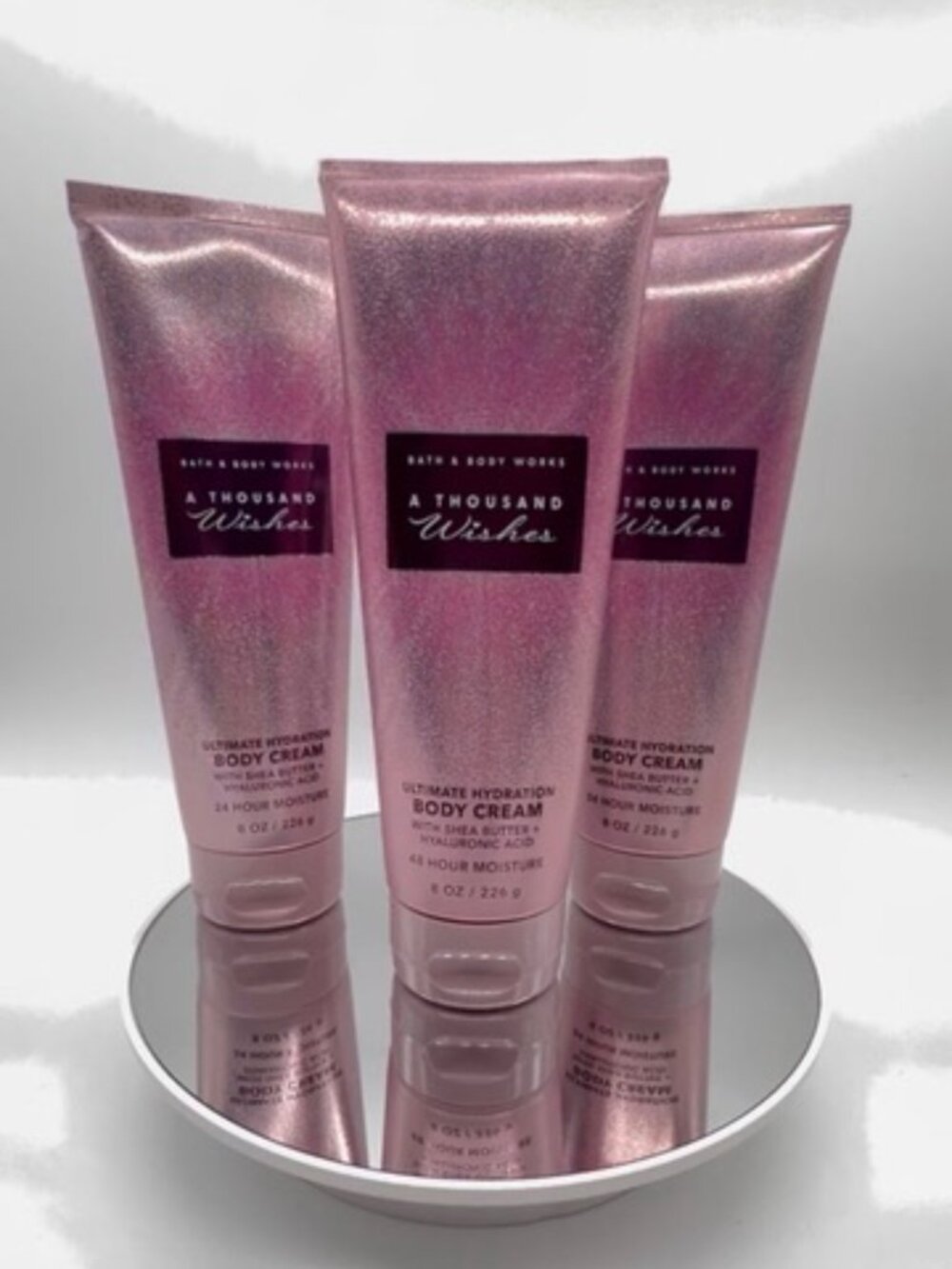 Set of 3 Bath & Body Works A Thousand Wishes Ultimate Hydrating Body Cream 8 oz